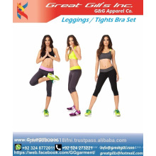 Beste Qualität Frauen Athletic Workout Yoga Legging und Sport-BH-Set